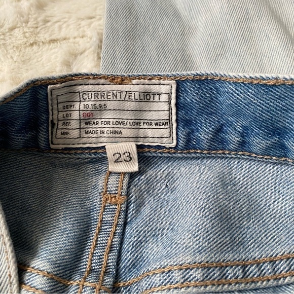 Current Elliott Women's Size 23 Blue Embroidered Side Button Fly Skinny Jeans - Picture 4 of 7